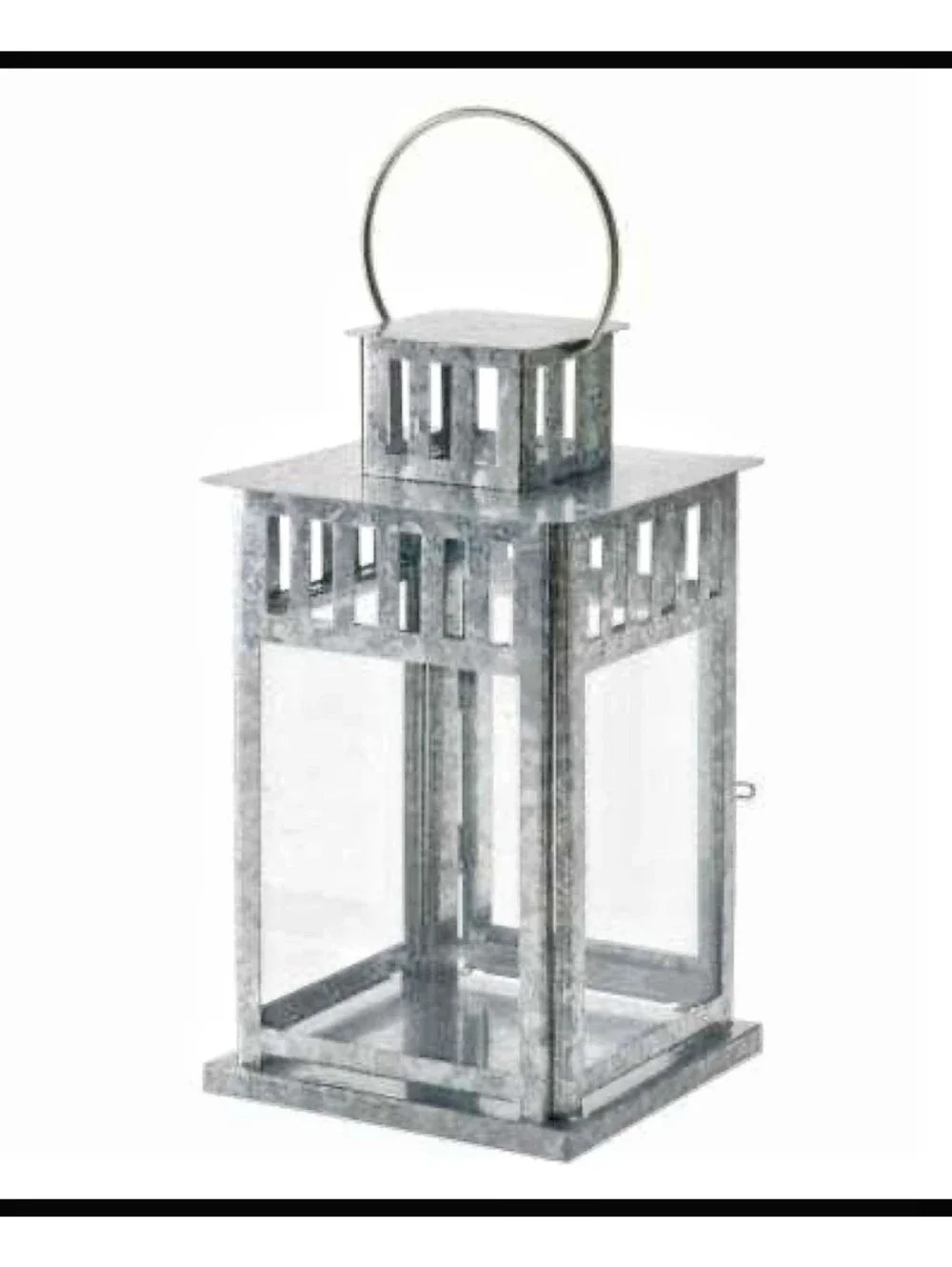 NWT IKEA Borbby Galvanized Metal Glass Lantern Pillar Candle String Light Floral